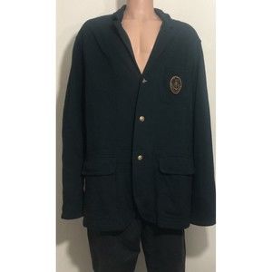 Polo Ralph Lauren Mens 3 Button w/Beaded Crest & Gold Buttons Blue Jacket Sz 2XL